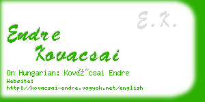 endre kovacsai business card